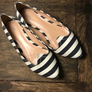 Blue and White Pointed Flats